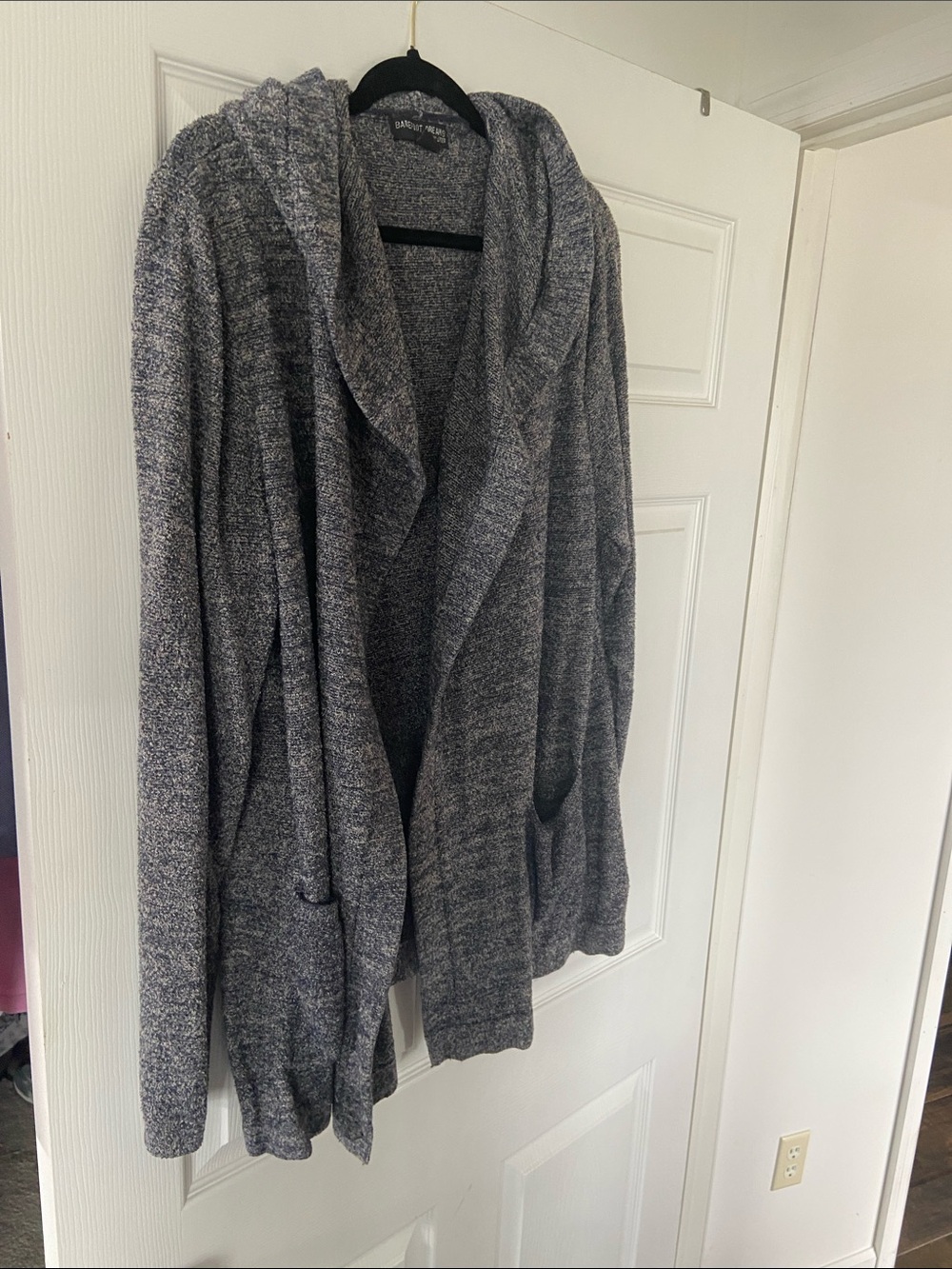 Barefoot Dreams  Heather Gray Hooded Open-Front Cardigan